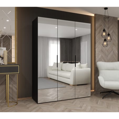 Szafa uchylna otwierana MARBELLA 3 150 wys. 202 cm Czarny + u. Czarny