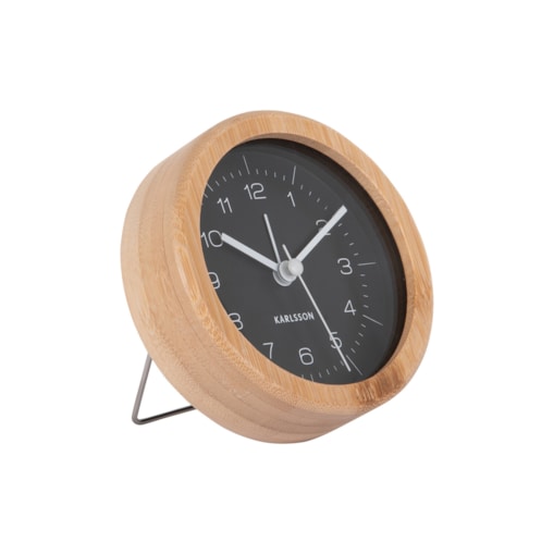 Budzik z bambusową obudową NEAT, Ø 10 cm