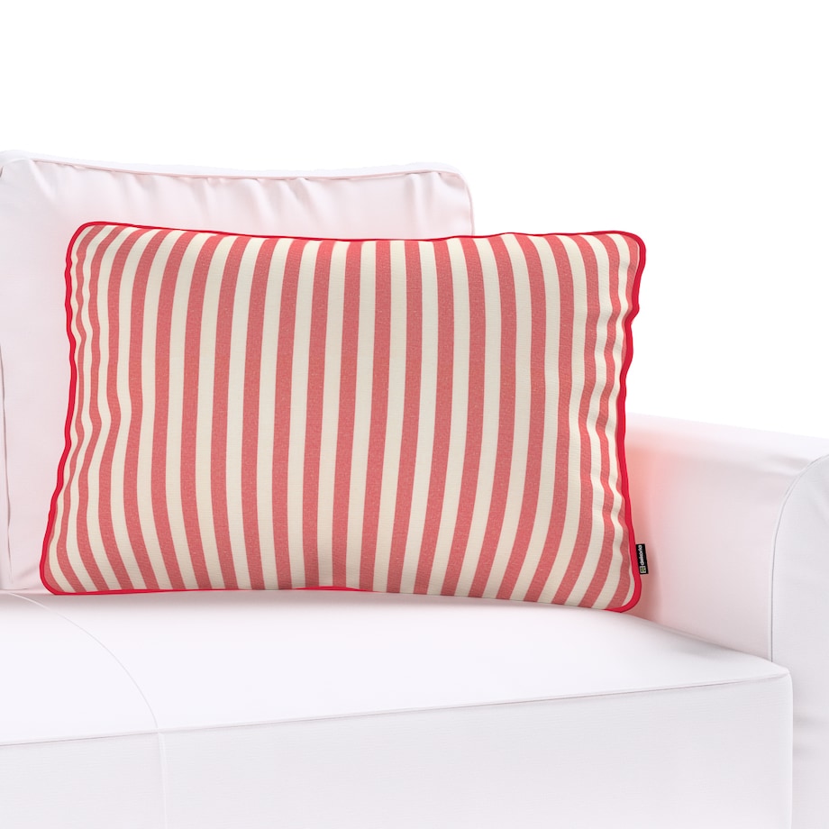 Poszewka Gabi na poduszkę prostokątna 60x40 czerwono-białe pasy (1,5cm)