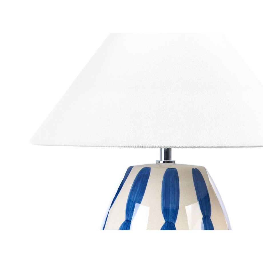 Lampa stołowa ceramiczna beżowo-niebieska LUCHETTI