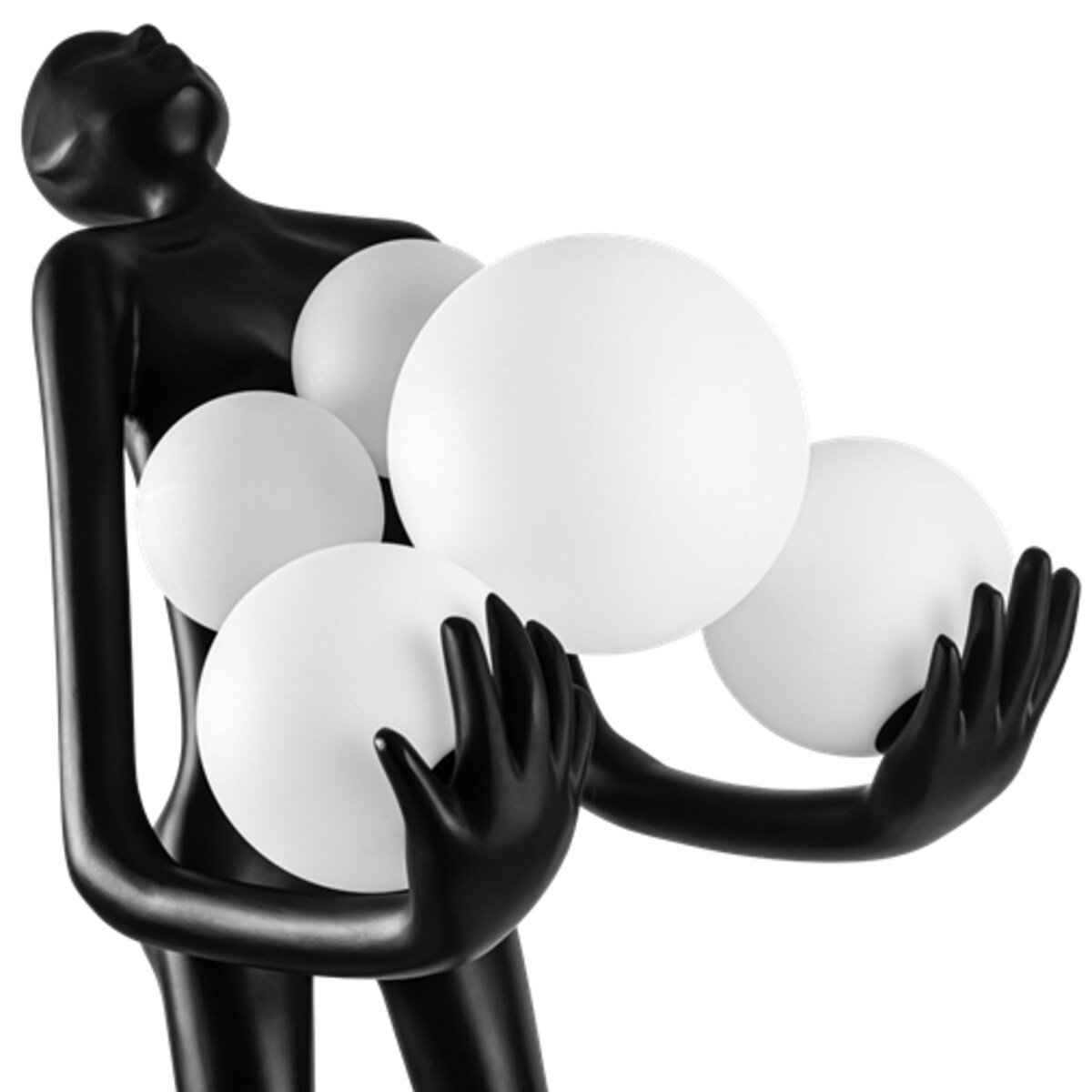 Metalowa lampa podłogowa Atlas B AZ4985 kule balls czarna