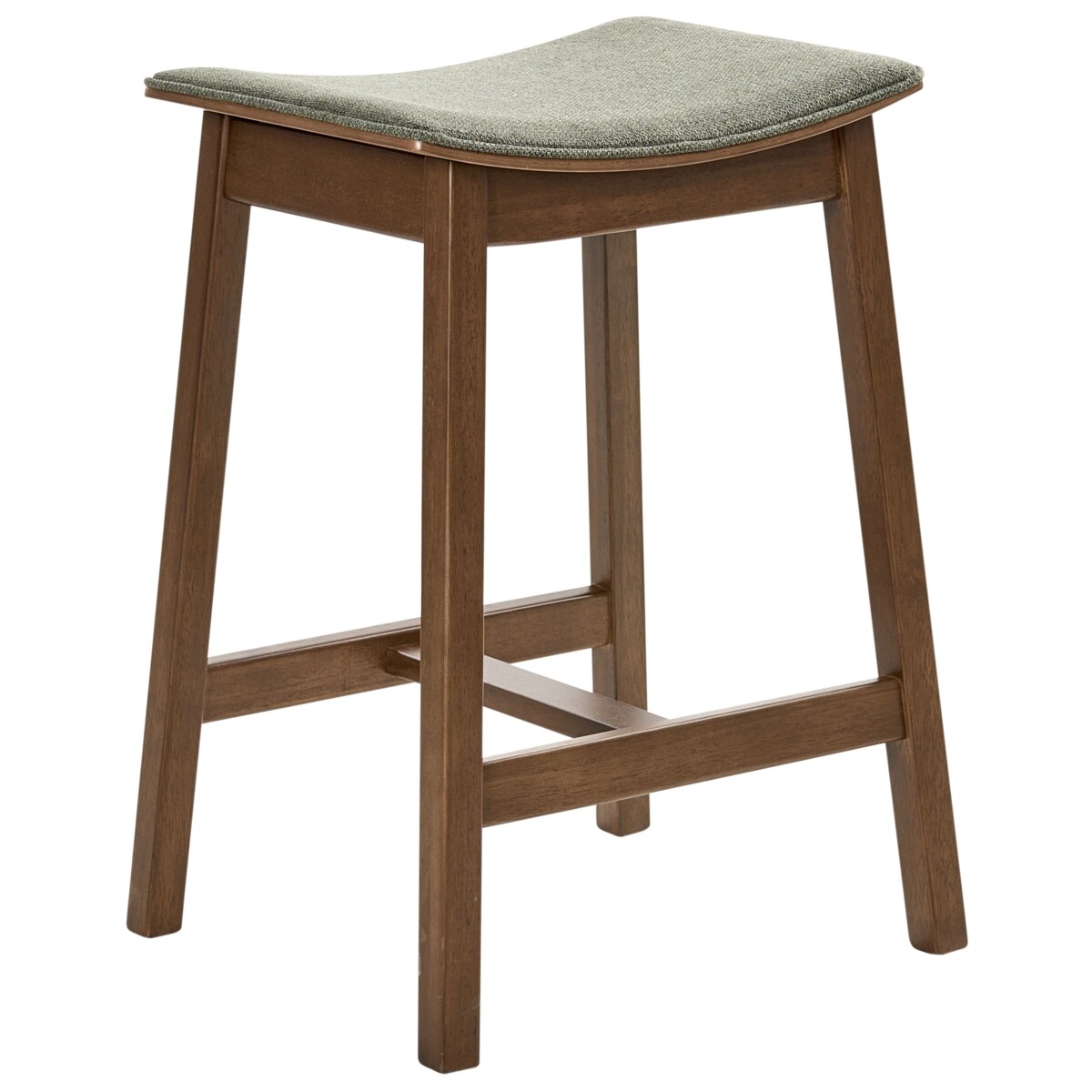 Zestaw 2 hokerów barowych DIXON Drewno Ciemny brąz/ zielony