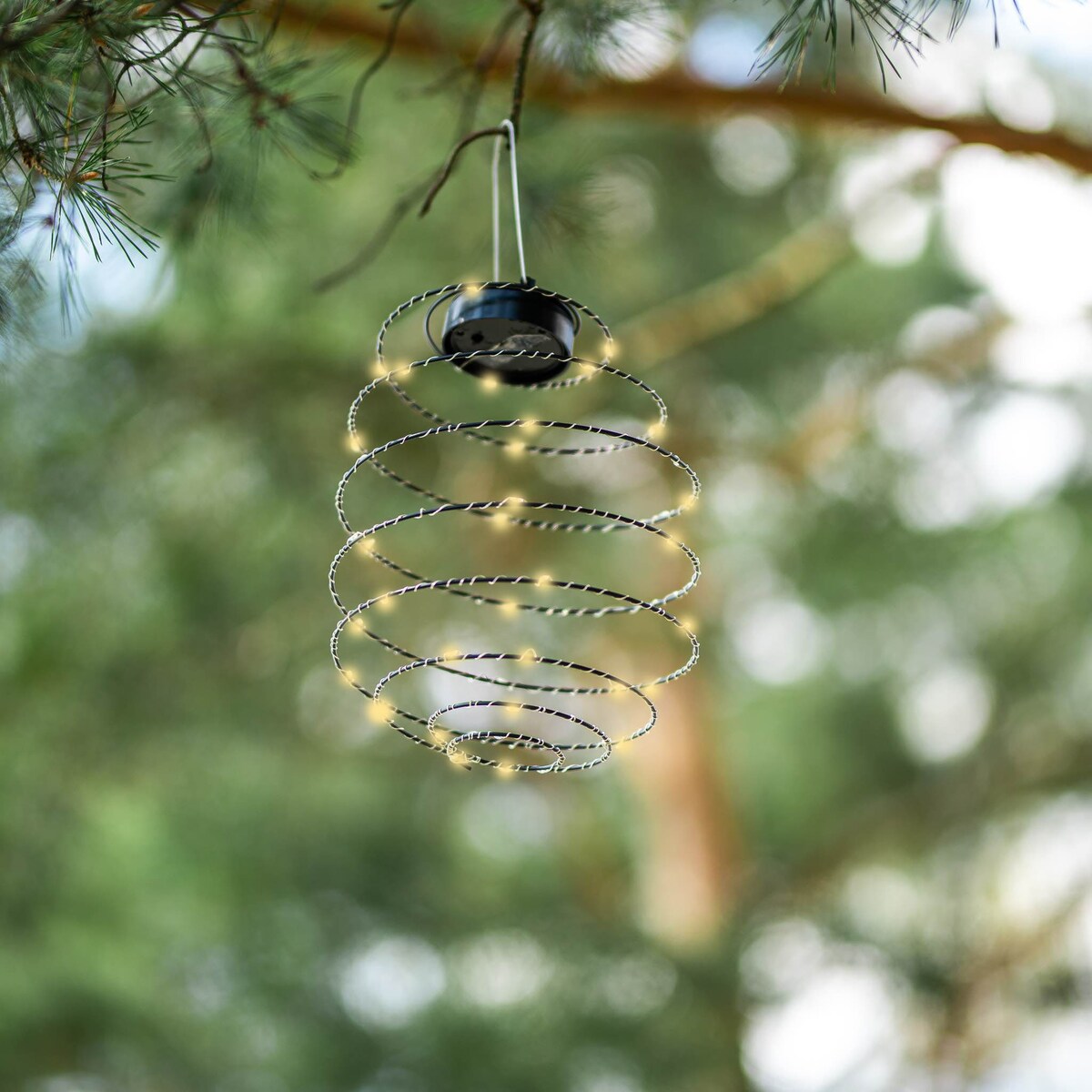 Lampki Solarne Ogrodowe Do Ogrodu Lampion Girlanda Spirala Wiszące 40 Led