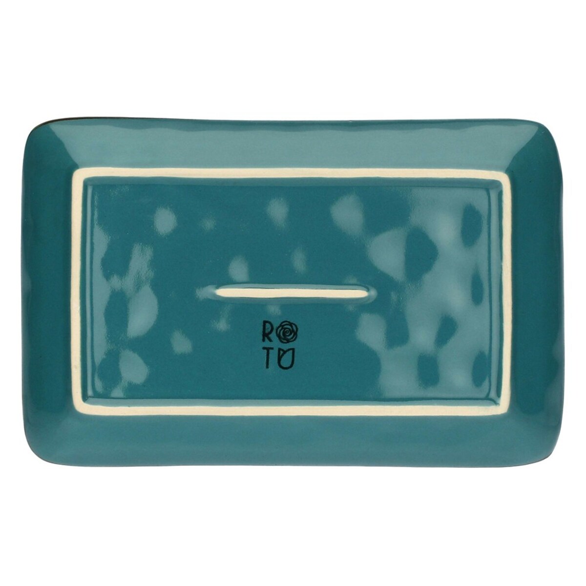 Zestaw 4 tac prostokątnych Concerto Ottanio - Niebiesko-zielony, 20 x 13 cm