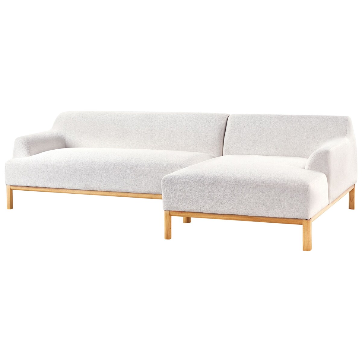 Sofa narożna lewostronna SOSJO Złamana biel Boucle Lewostronny