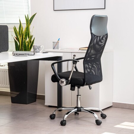 ERGONOMICZNY FOTEL OBROTOWY W KOLORZE CZARNYM