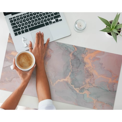 Różowa mata na biurko Abstrakcyjna akwarela, 90x45 cm