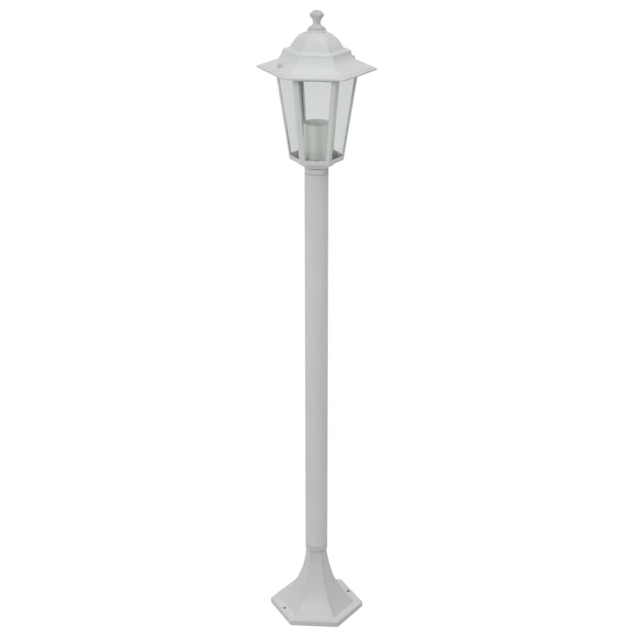 vidaXL Lampy ogrodowe, 110 cm, E27, aluminium, 6 szt., białe