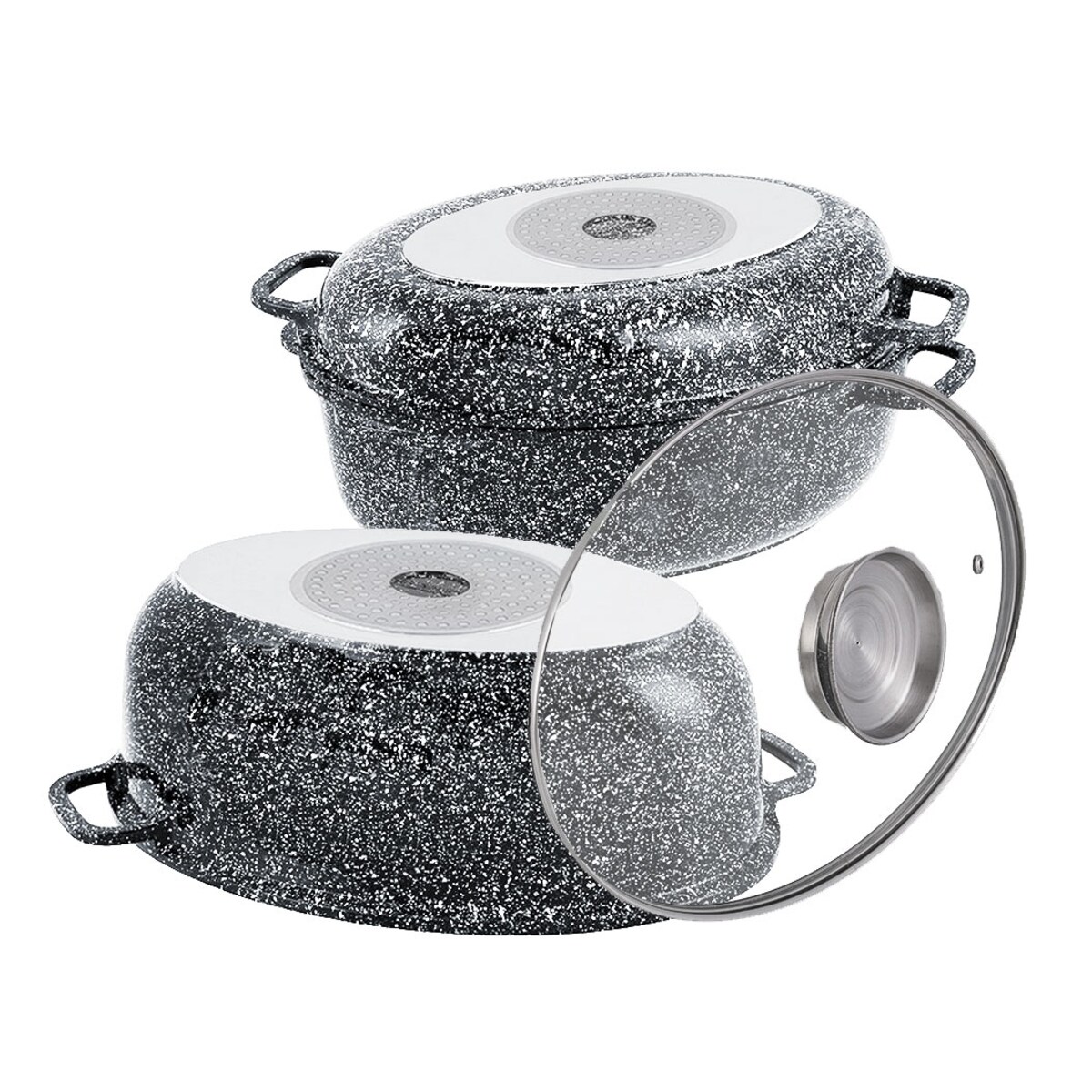 Brytfanna z powłoką marmurową KLAUSBERG 8.0L 38cm 3 elementy