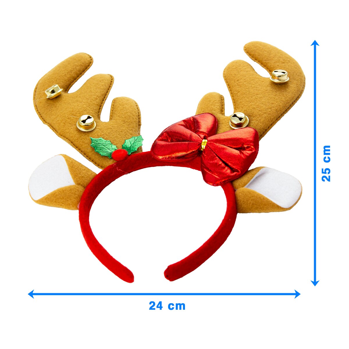Opaska Na Głowę Rogi Renifera 24X25 Cm Święta Mikołajki Ozdoba Do Włosów Jasnobrązowe