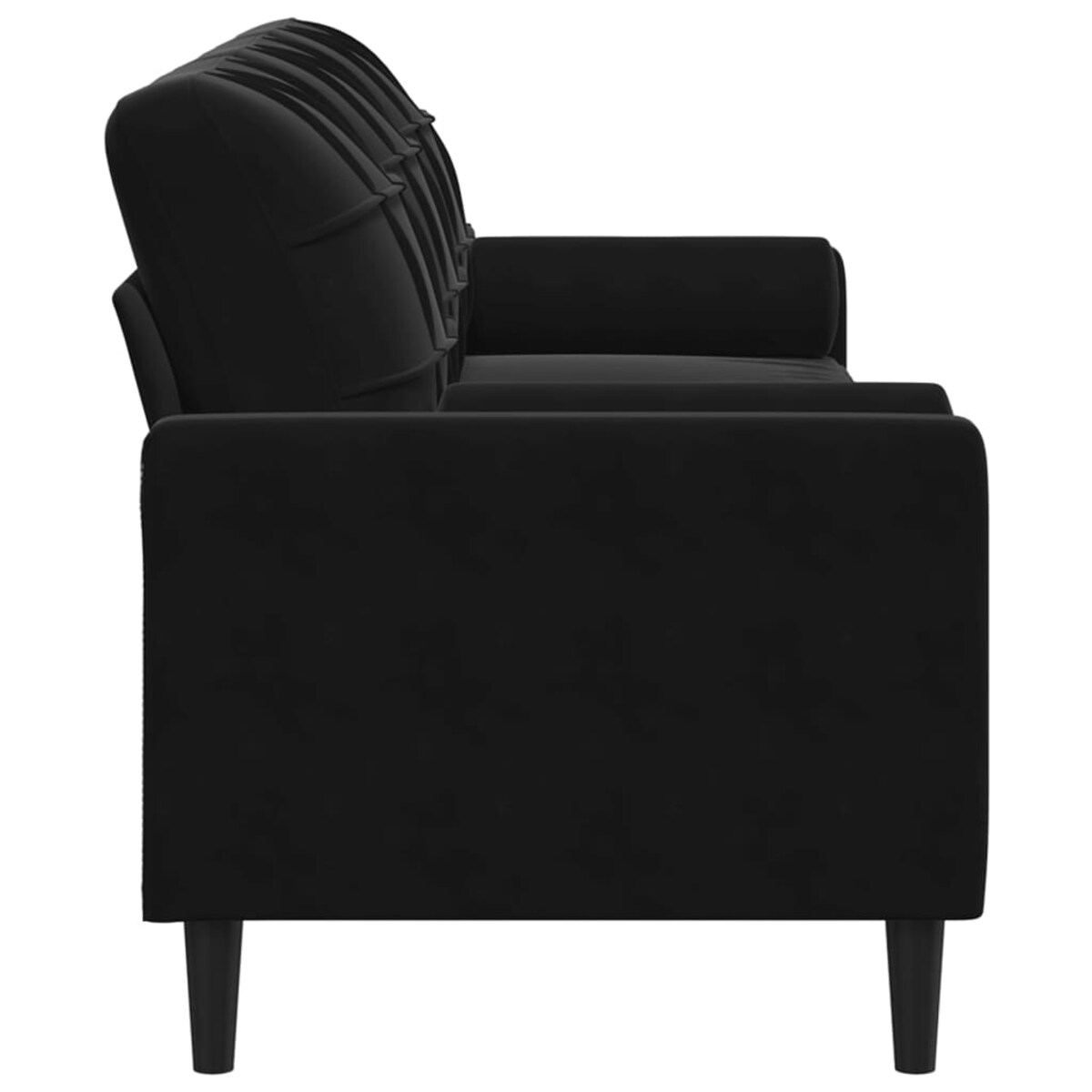 vidaXL 3-osobowa sofa z poduszkami, czarna, 210 cm, aksamit