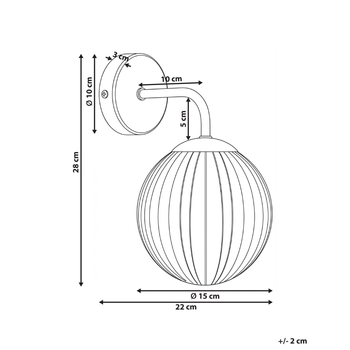 Lampa ścienna BOOMI Szkło Ciemnobrązowy