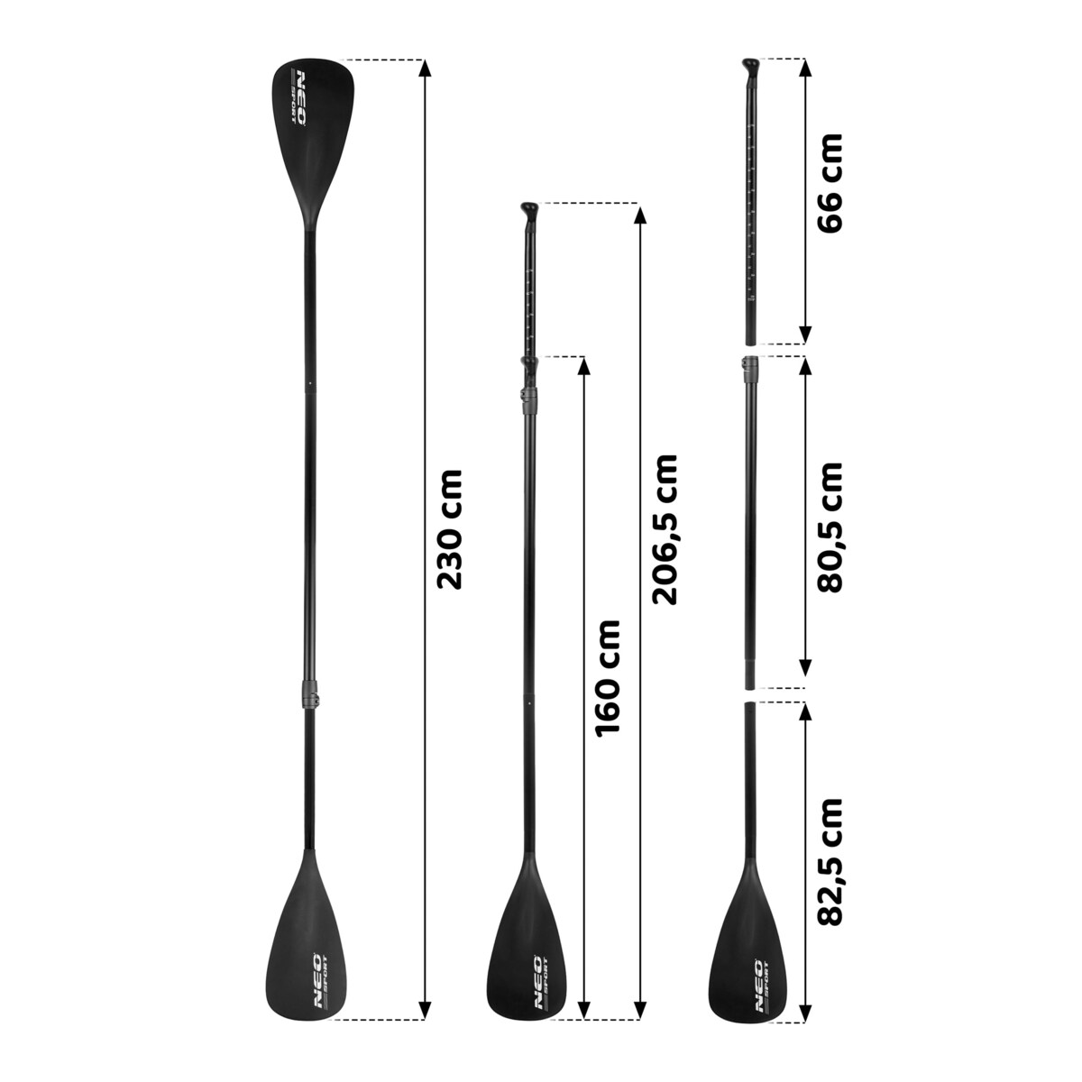 Składane wiosło do deski SUP kajakowe regulowane 230cm Neo-Sport