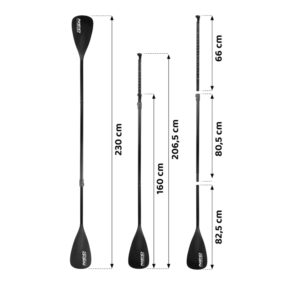 Składane wiosło do deski SUP kajakowe regulowane 230cm Neo-Sport