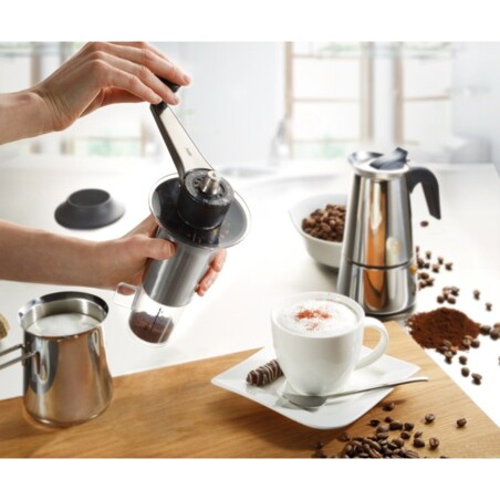 Młynek do kawy, praktyczne pokrętło z 11 stopniami pomoże dokładnie zmielić ziarna
