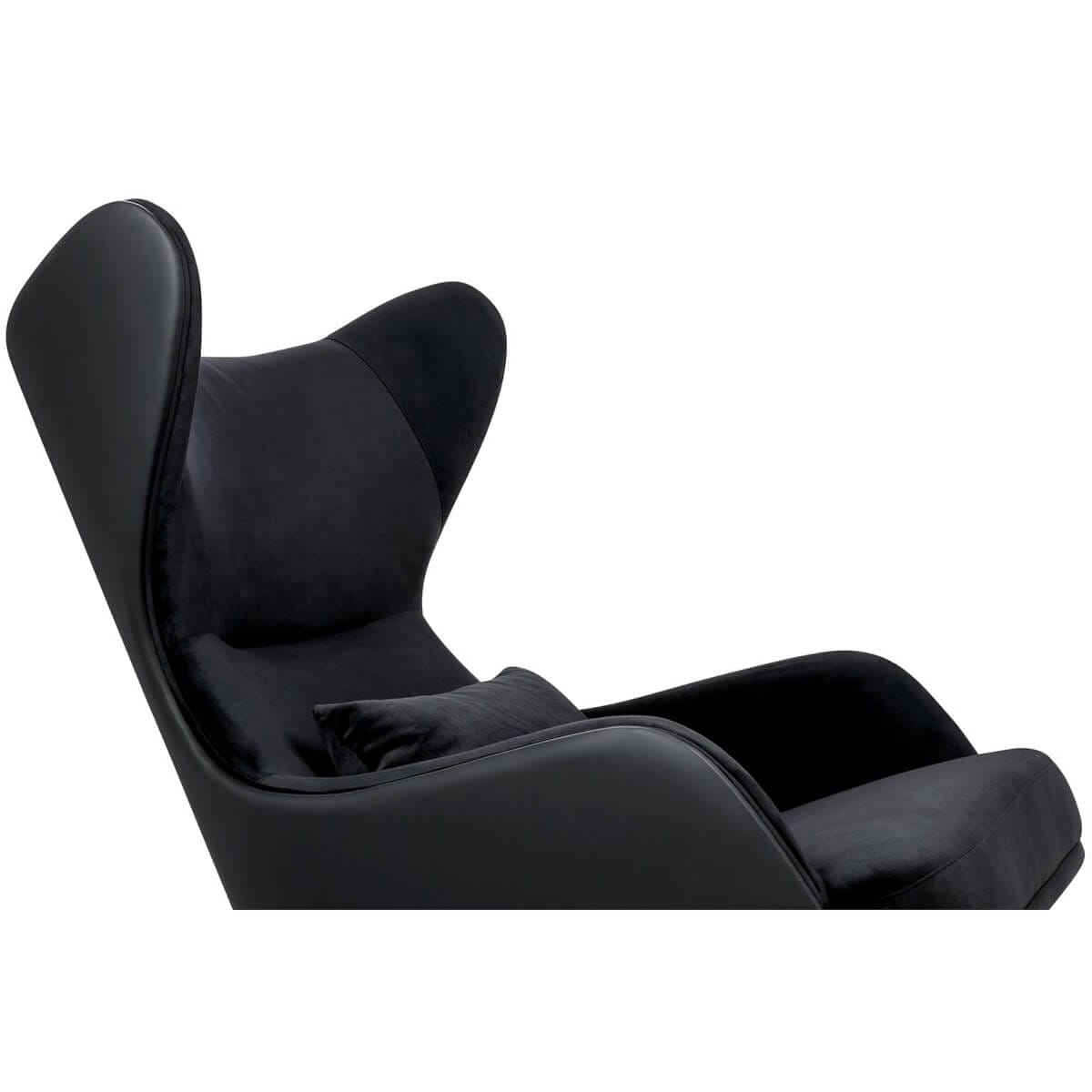 Elegancki fotel z ekoskóry Hampton Velvet czarny złoty, King Home