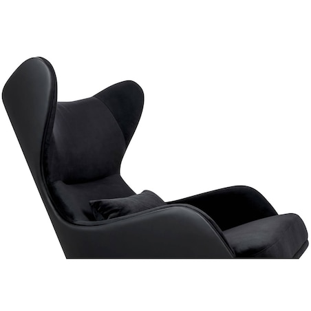 Elegancki fotel z ekoskóry Hampton Velvet czarny złoty, King Home