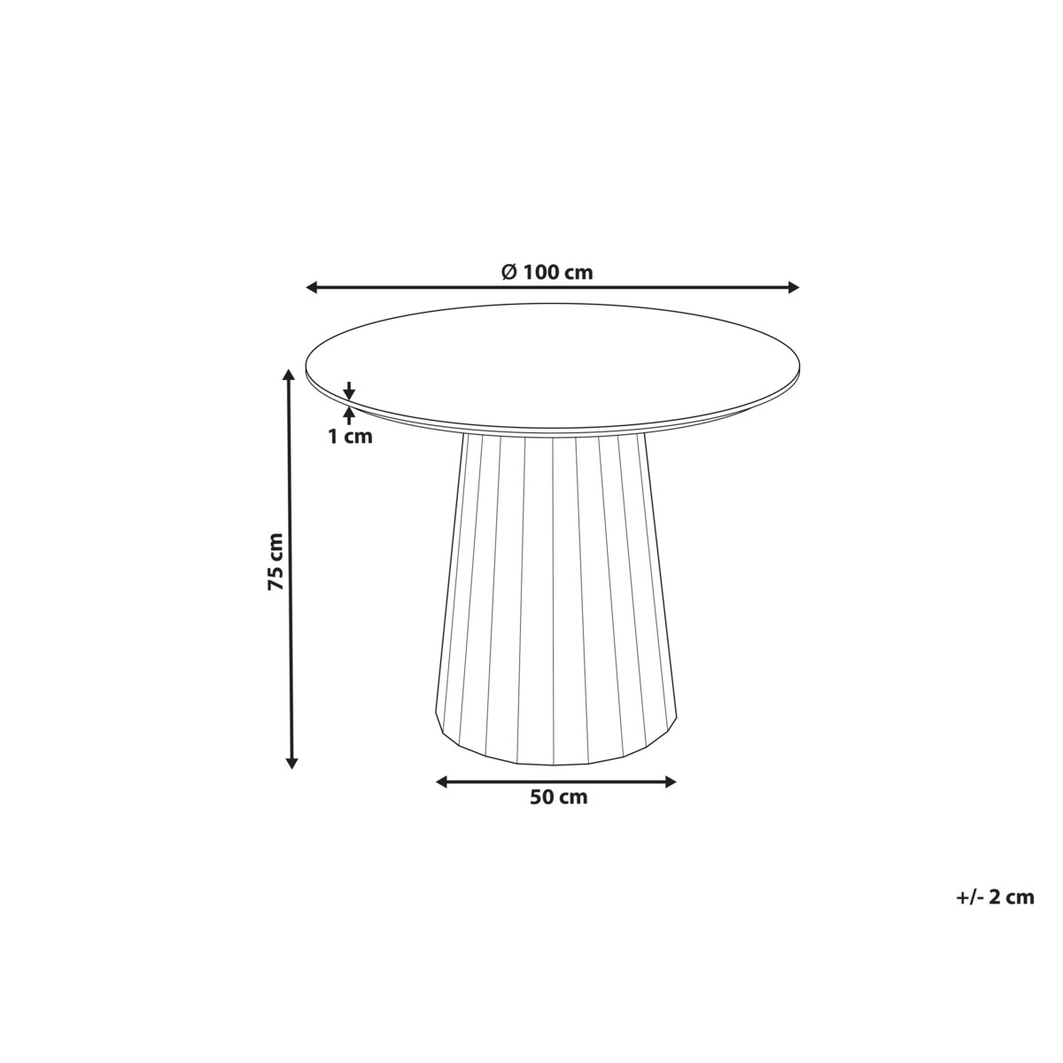 Stół do jadalni okrągły 100 cm czarny PLATO