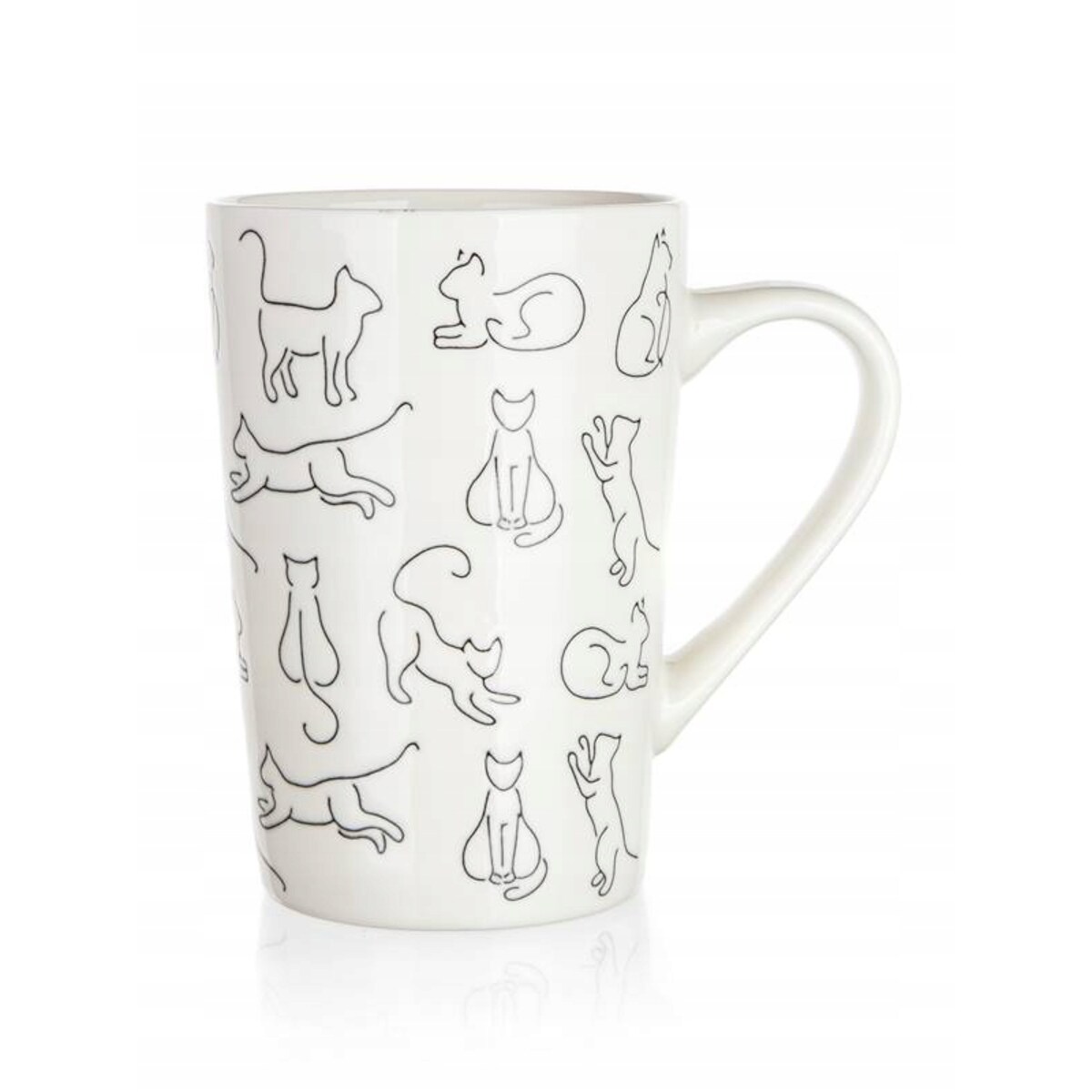 2x KUBEK WYSOKI w koty CERAMIKA 450 ml na herbatę kawę DEKORACYJNY upominek