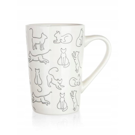 2x KUBEK WYSOKI w koty CERAMIKA 450 ml na herbatę kawę DEKORACYJNY upominek