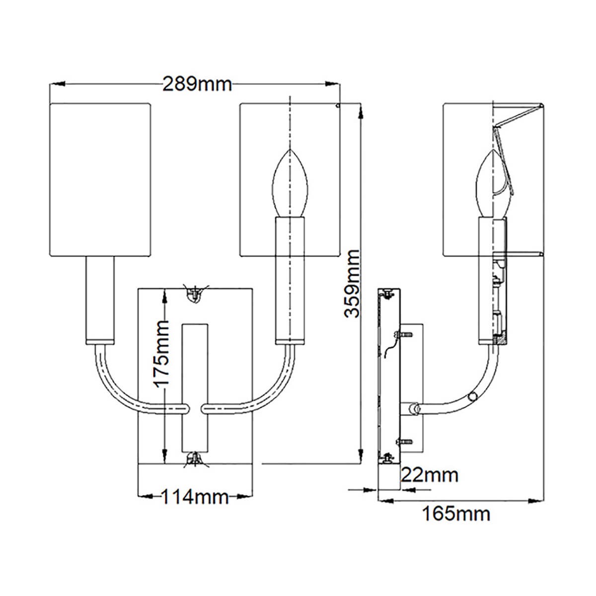 Podwójny kinkiet ścienny Brianna FE-BRIANNA2-BB Elstead metal len mosiądz