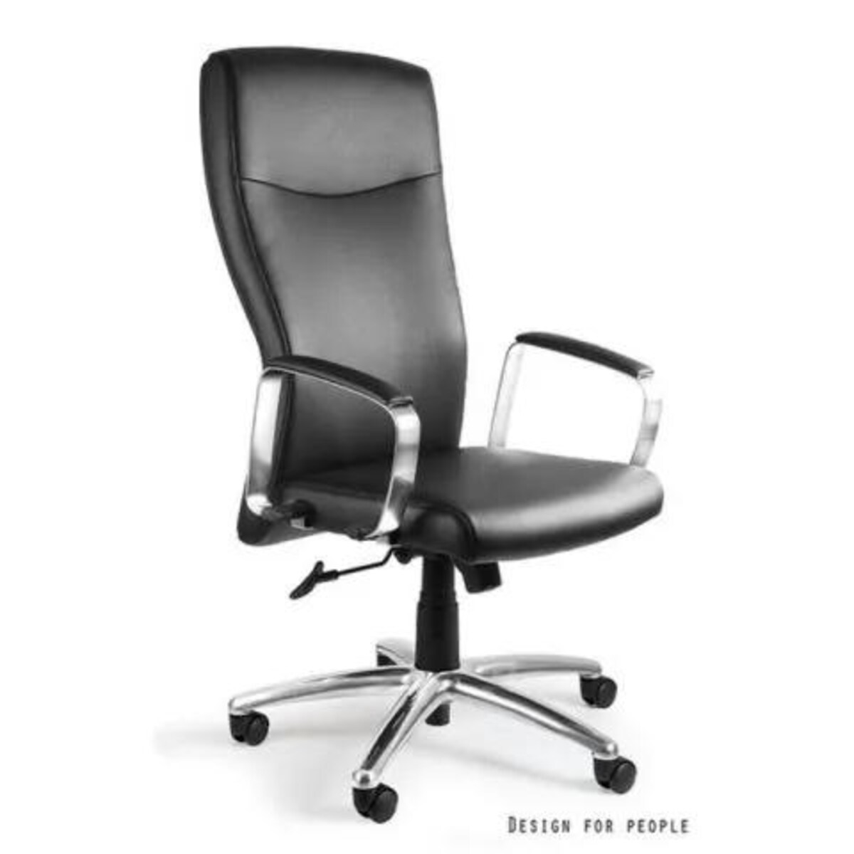 Fotel biurowy ADELLA czarny/skóra naturalna