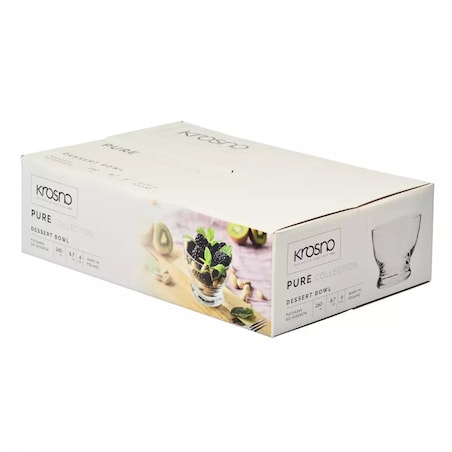 Pucharki do Deserów Lodów Pure Krosno 6 szt 260 ml Czarki Eleganckie Ozdobne
