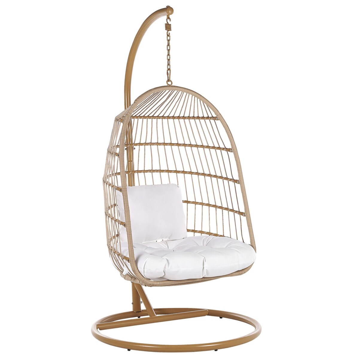 Fotel wiszący ze stojakiem beżowy ALLERA