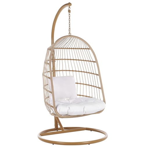 Fotel wiszący ze stojakiem beżowy ALLERA