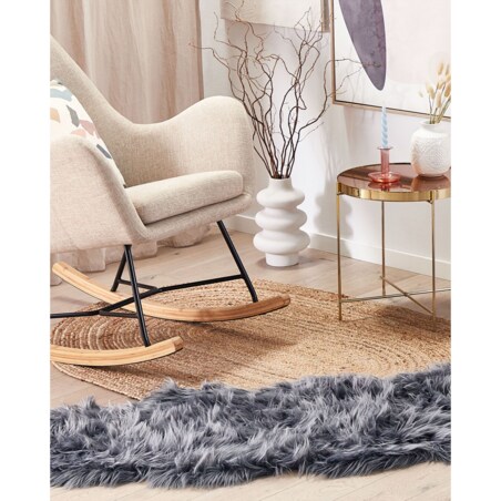Dywan ze sztucznego futra MAMUNGARI Ciemnoszary 60 x 180 cm