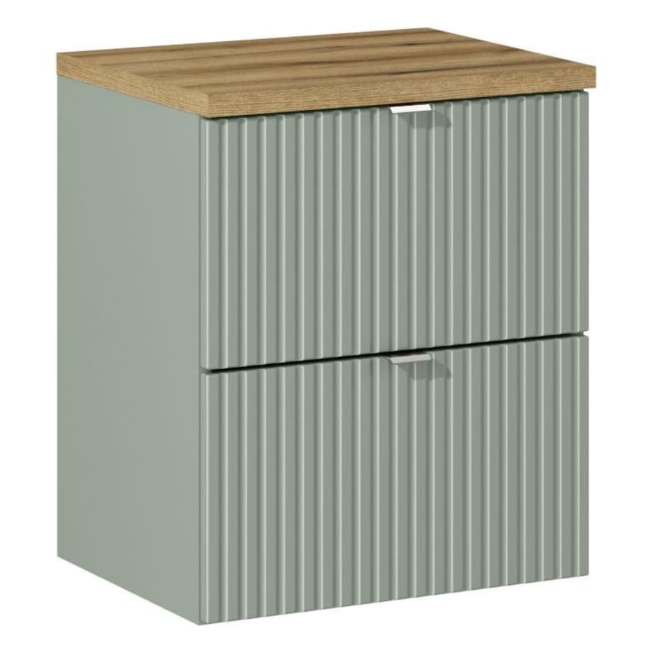 Szafka pod umywalkę 50 cm z blatem - Z szufladami - Reed Green