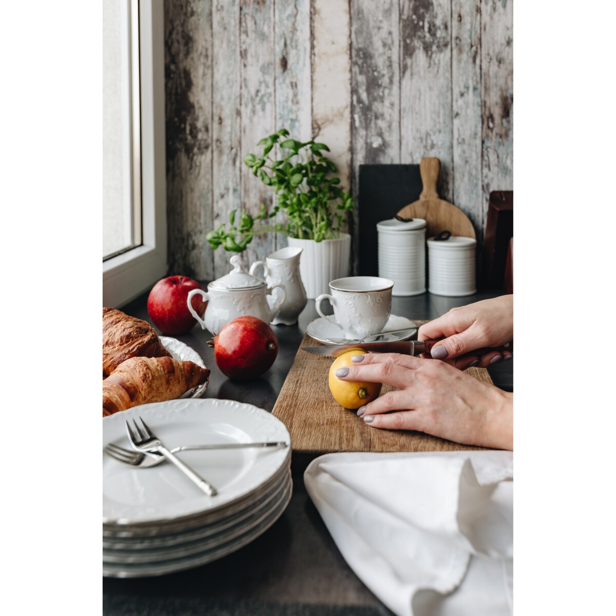 Garnitur do kawy dla 6 osób 21 el. Rococo Platynowa Linia 3605