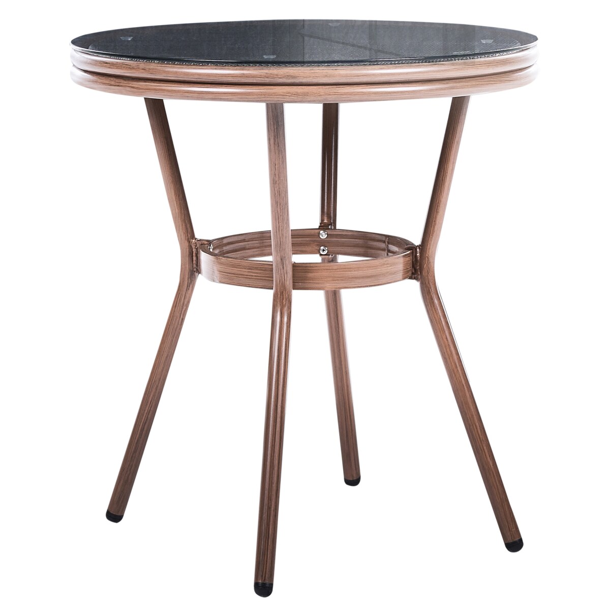 Stolik bistro RIFREDDO 70 cm 70 cm Szkło hartowane Szary