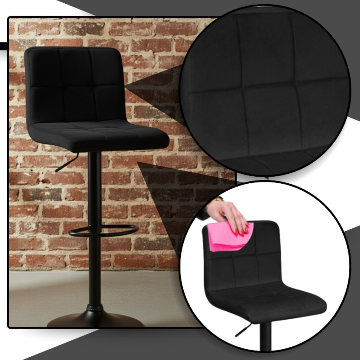 Hoker czarny do kuchni wyspy nowoczesny