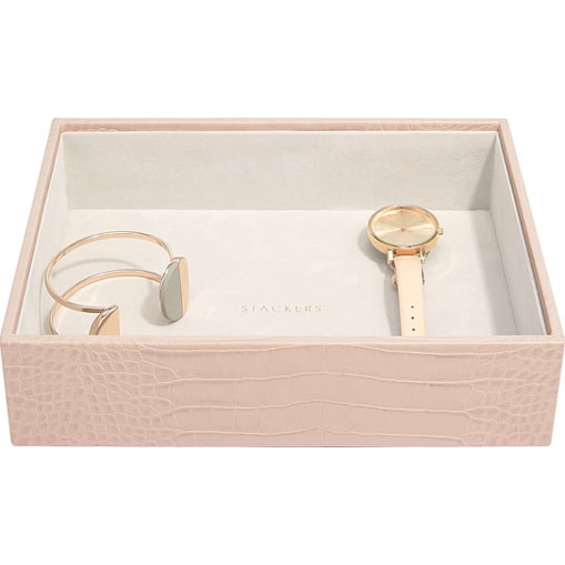 Szkatułka na biżuterię Stackers Croc open classic różowa