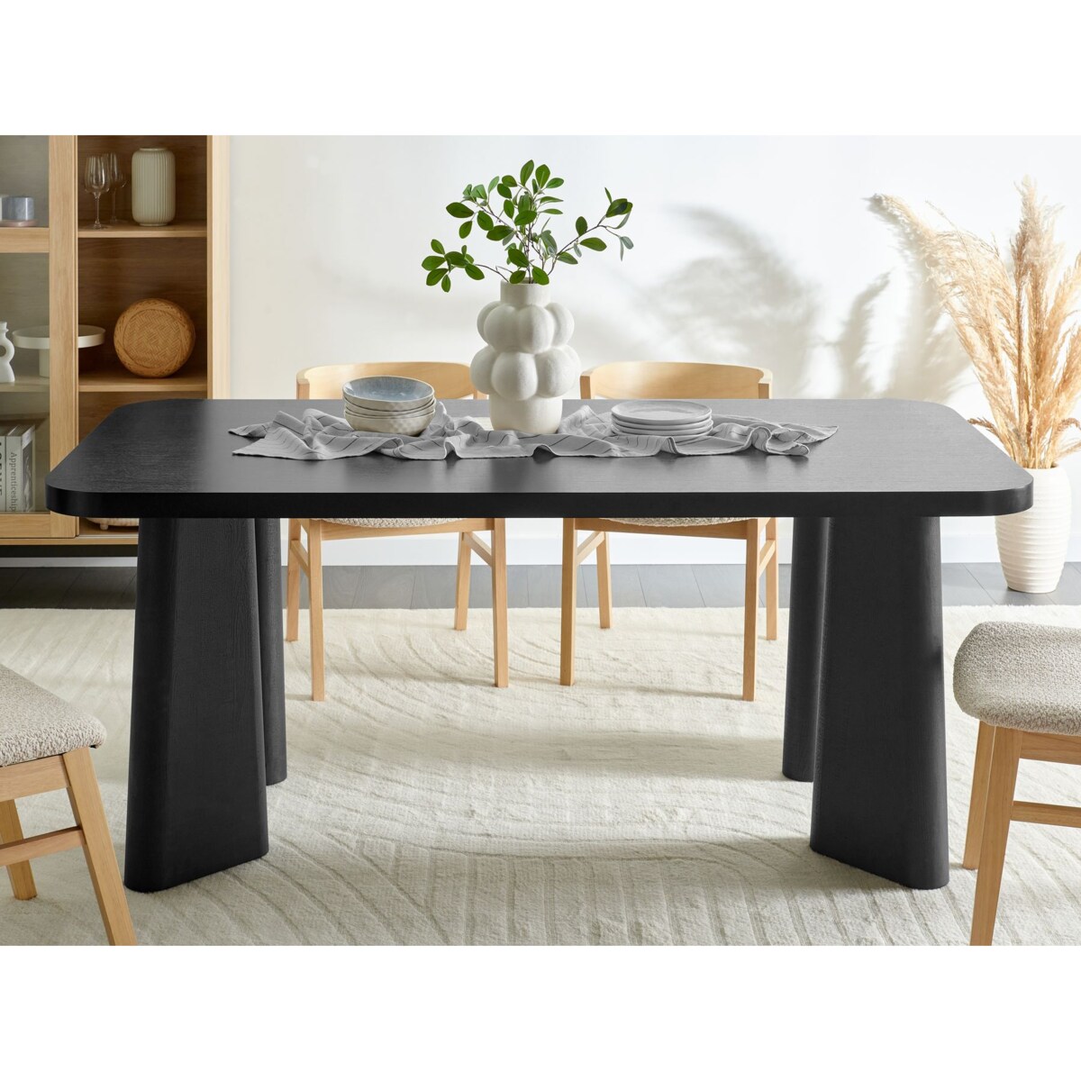 Stoł do jadalni 180 x 90 cm czarny ATLIN