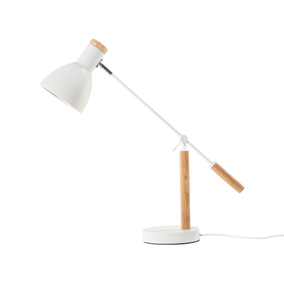 Lampa biurkowa regulowana metalowa biała PECKOS