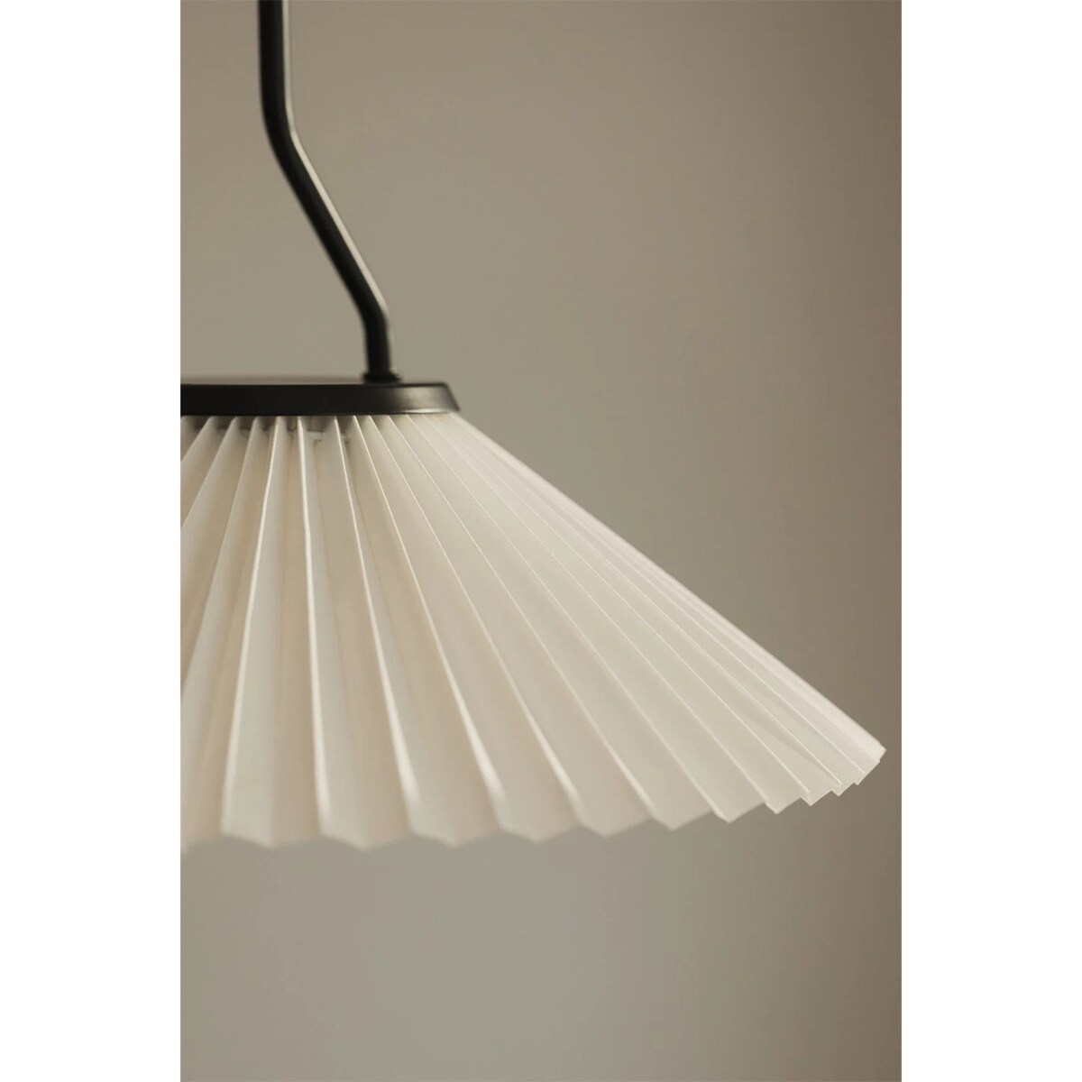 Lampa wisząca z metalu i tkaniny, biała Plisse Ø36 cm