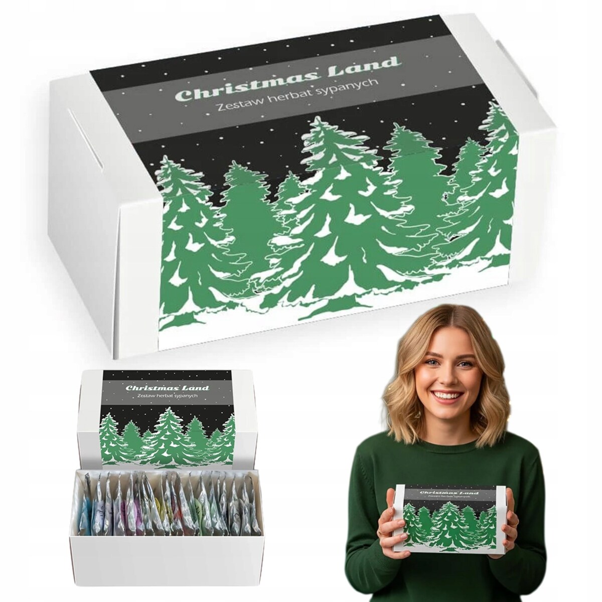 ŚWIĄTECZNY ZESTAW HERBAT CHRISTMAS LAND 20 SMAKÓW PREMIUM PREZENT NA ŚWIĘTA