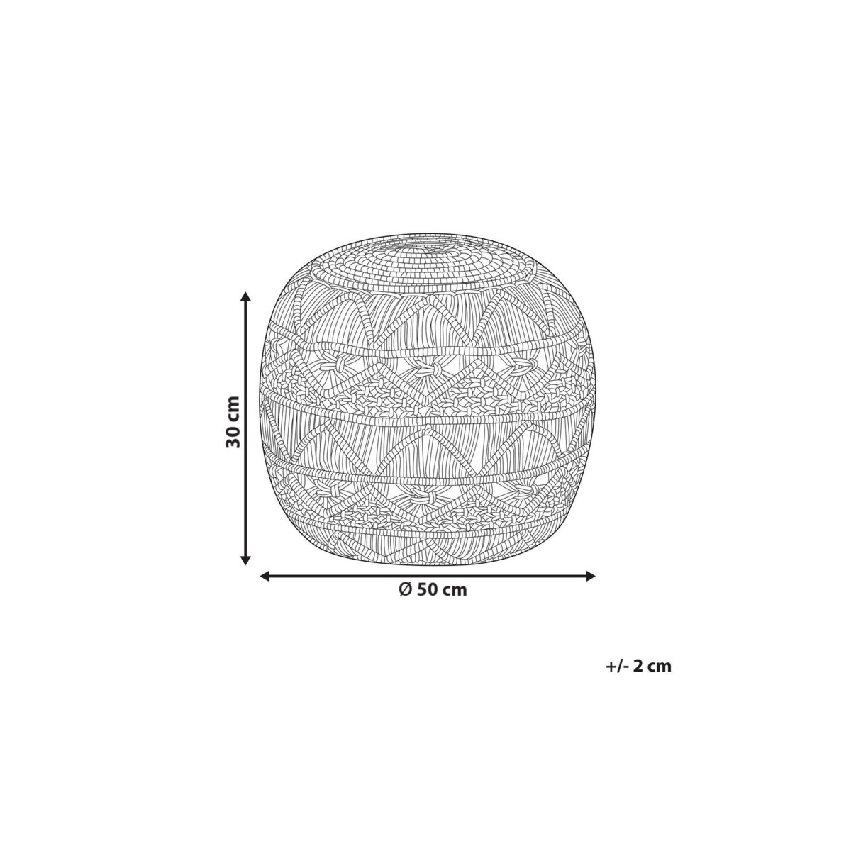 Puf AADHI Beżowy 50 cm 50 cm