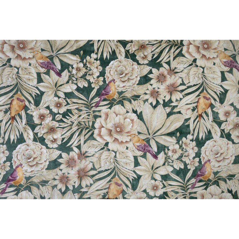 Bieżnik z motywem liści i ptaków Emerald & Mirha – 50 × 150 cm