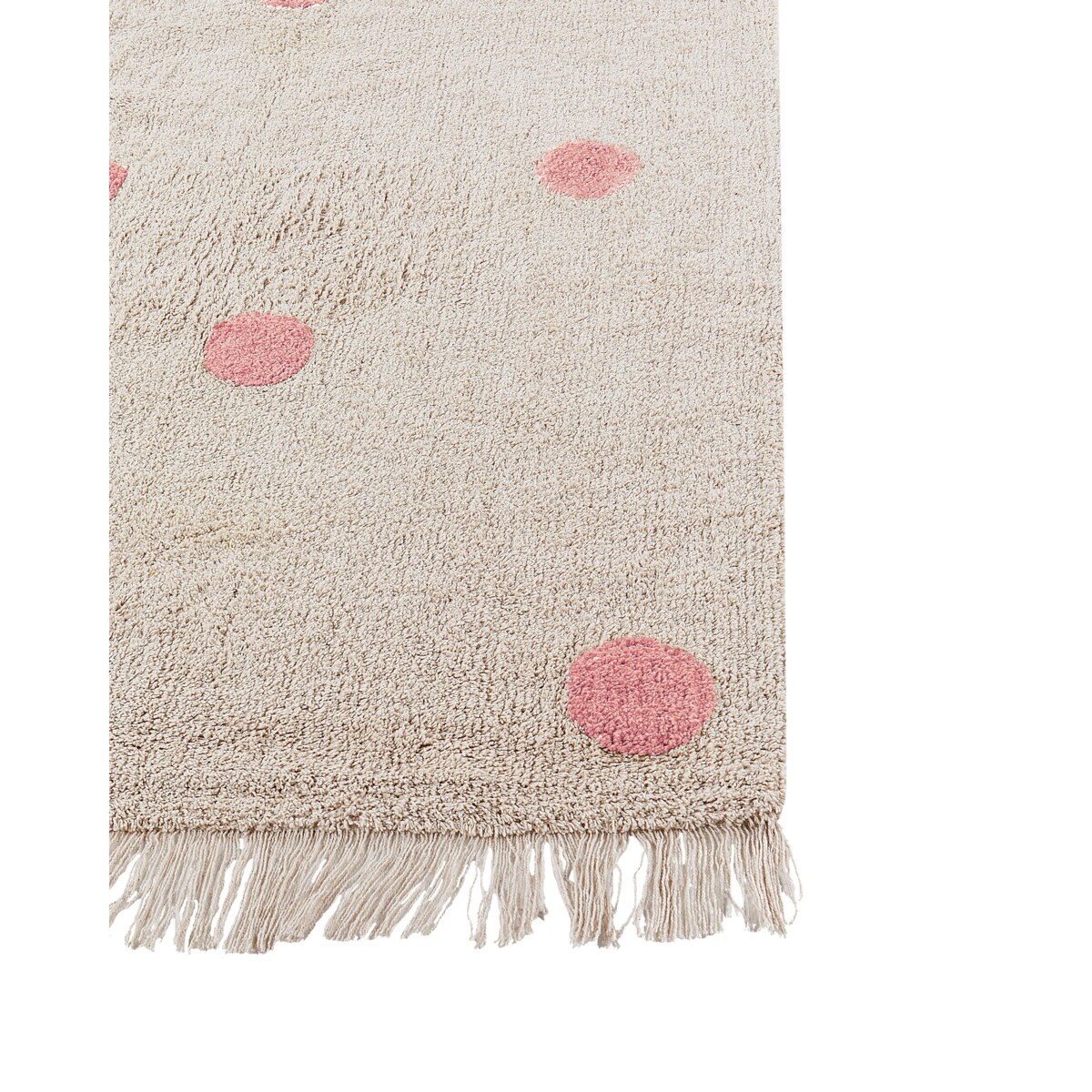 Dywan dziecięcy bawełniany 140 x 200 cm beżowy z różowym DARDERE