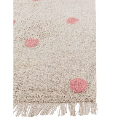Dywan dziecięcy bawełniany 140 x 200 cm beżowy z różowym DARDERE