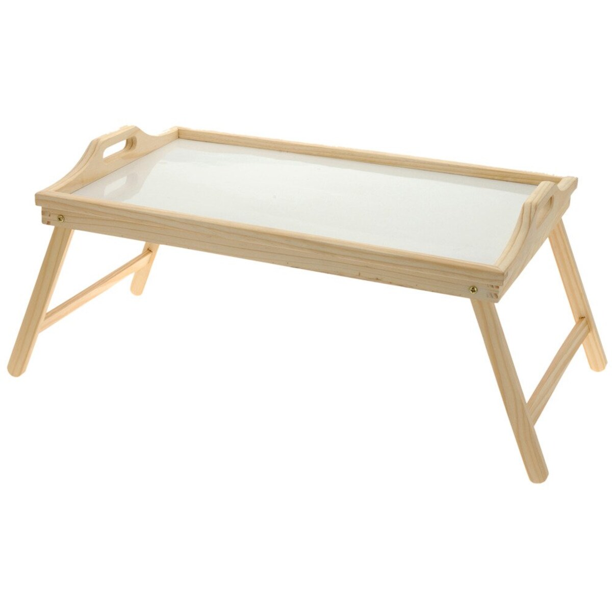 Drewniany stolik śniadaniowy, taca z nóżkami, 50x30 cm