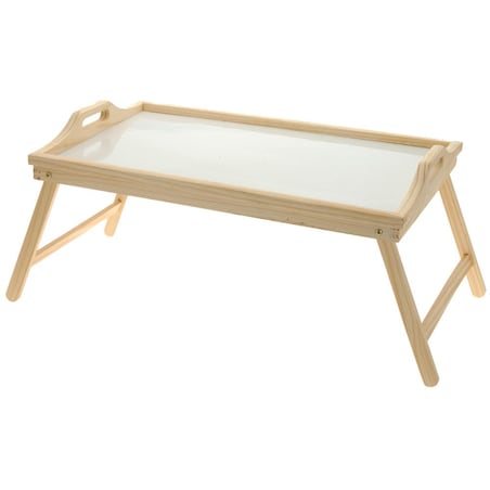 Drewniany stolik śniadaniowy, taca z nóżkami, 50x30 cm