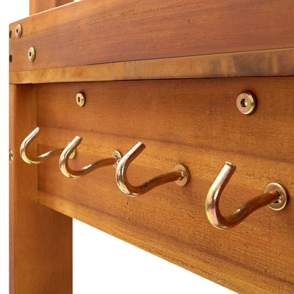 vidaXL Ogrodowy wózek kuchenny, lite drewno akacjowe, 92x43,5x141,5 cm