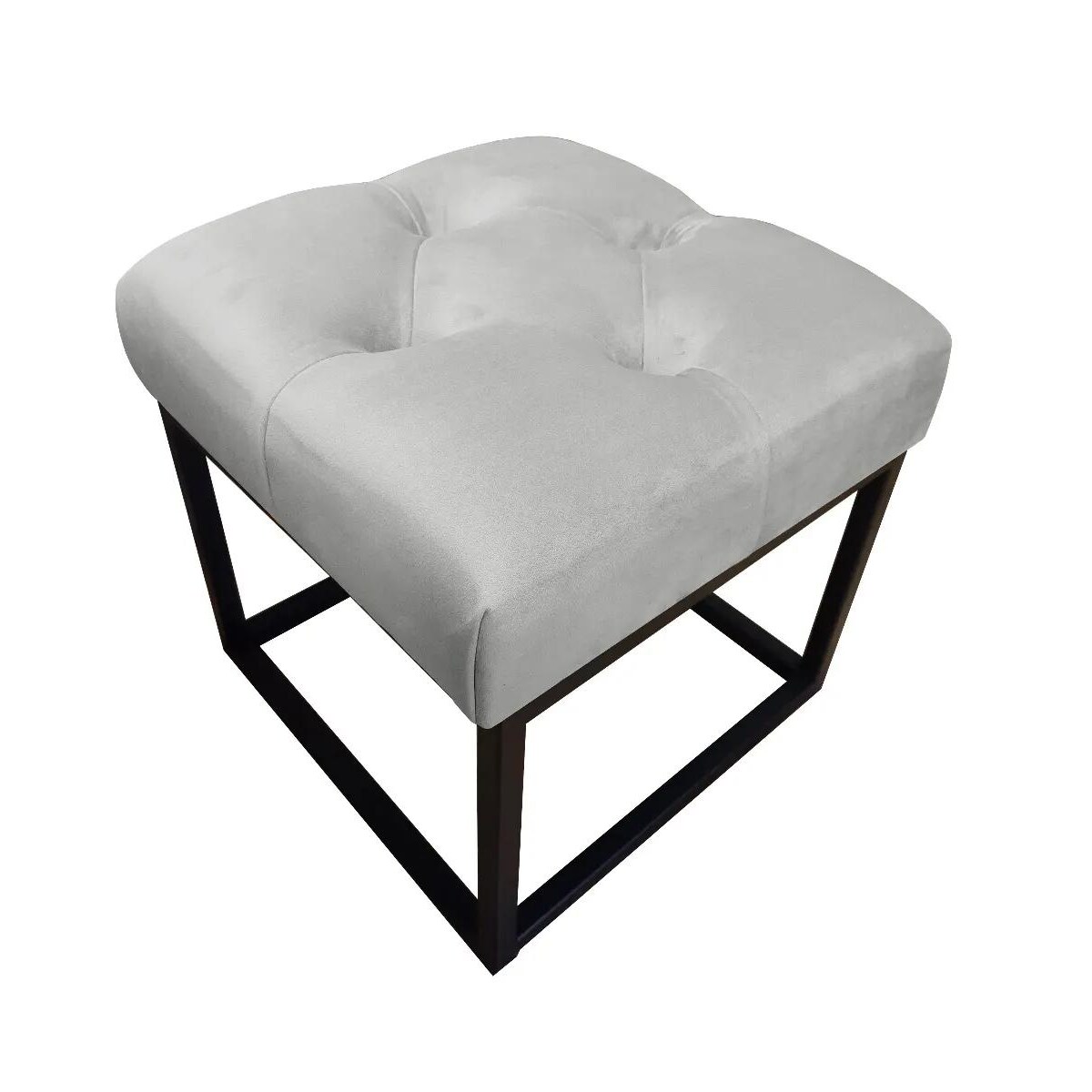 Pufa CHARLIE MG VELVET jasnoszara