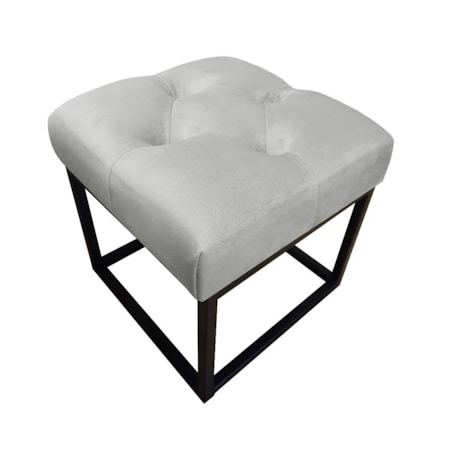 Pufa CHARLIE MG VELVET jasnoszara