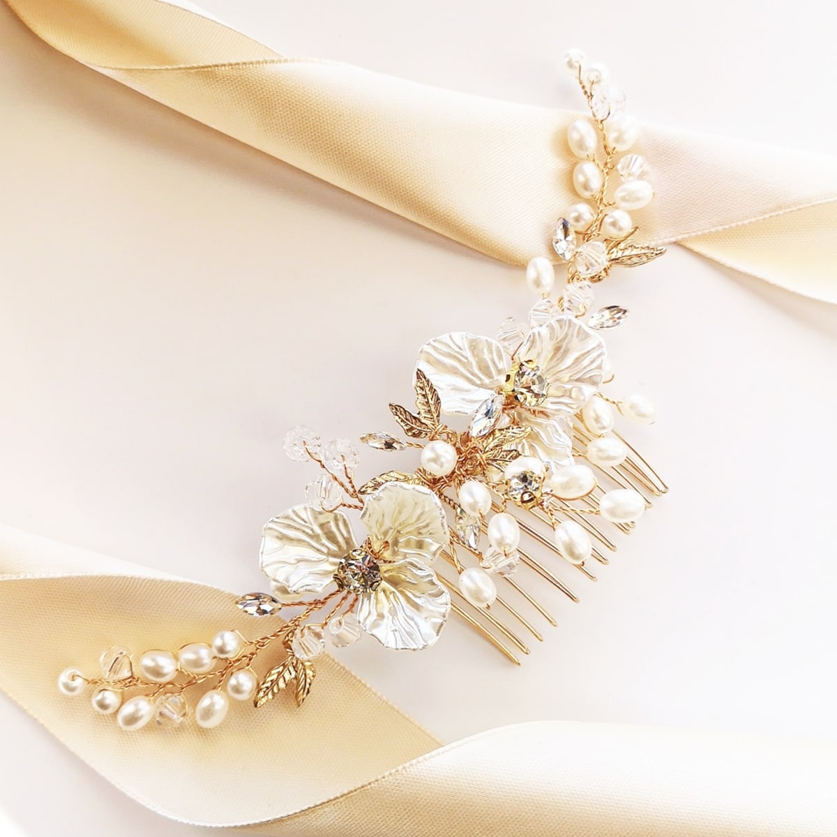 GRZEBIEŃ grzebyk ślubny do UPIĘCIA na ślub GAŁĄZKI kryształy glam