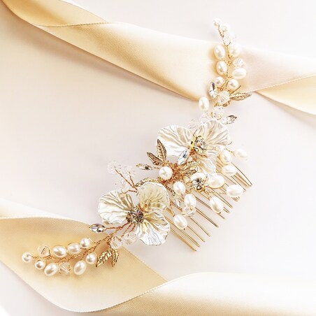 GRZEBIEŃ grzebyk ślubny do UPIĘCIA na ślub GAŁĄZKI kryształy glam